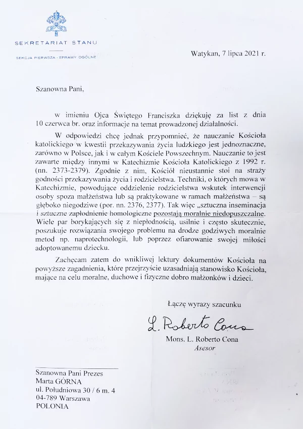 Watykan o leczeniu niepłodności